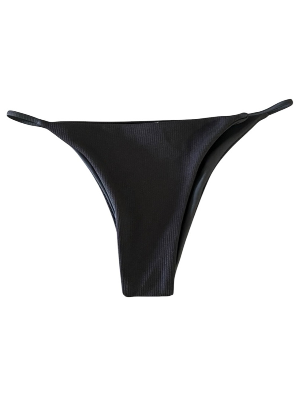 Zaful Black Ribbed Swimsuit Lined Comfy Stretchy Sporty Sexy Bikini Bottoms 8